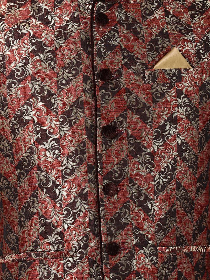 Men's Multicoloured 
Cotton Blend
 Woven Design Nehru Jackets